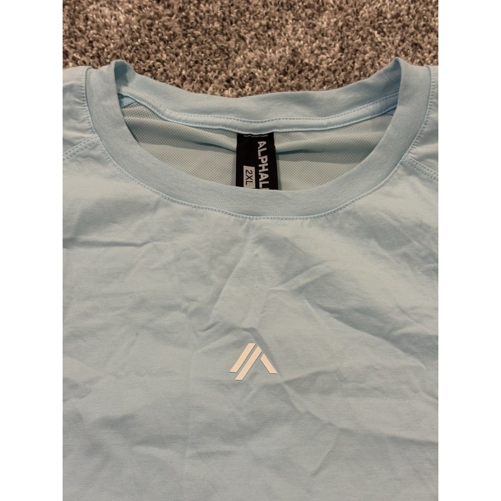 Alphalete Shirt Mens Size‎ 2XL Blue Performance Athletic Short Sleeve